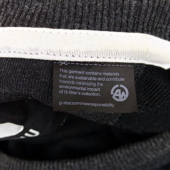 G-Star Raw Orando Sweatshirt Mens S Charcoal Knit Crew Zip LS Back Graphic Logo - Picture 14 of 14